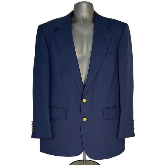 Andhurst Blue Two Button Front Wool Blend Sports Jacket, Men's Size 40R - Picture 1 of 10